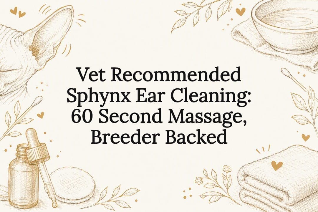Vet Recommended Sphynx Ear Cleaning: 60 Second Massage, Breeder Backed